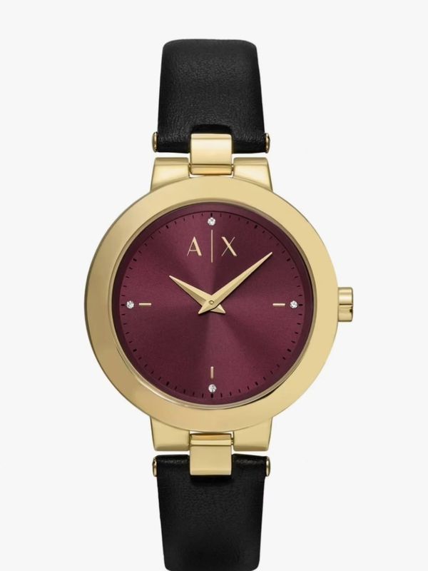 Armani Exchange Watch, burgundy dial