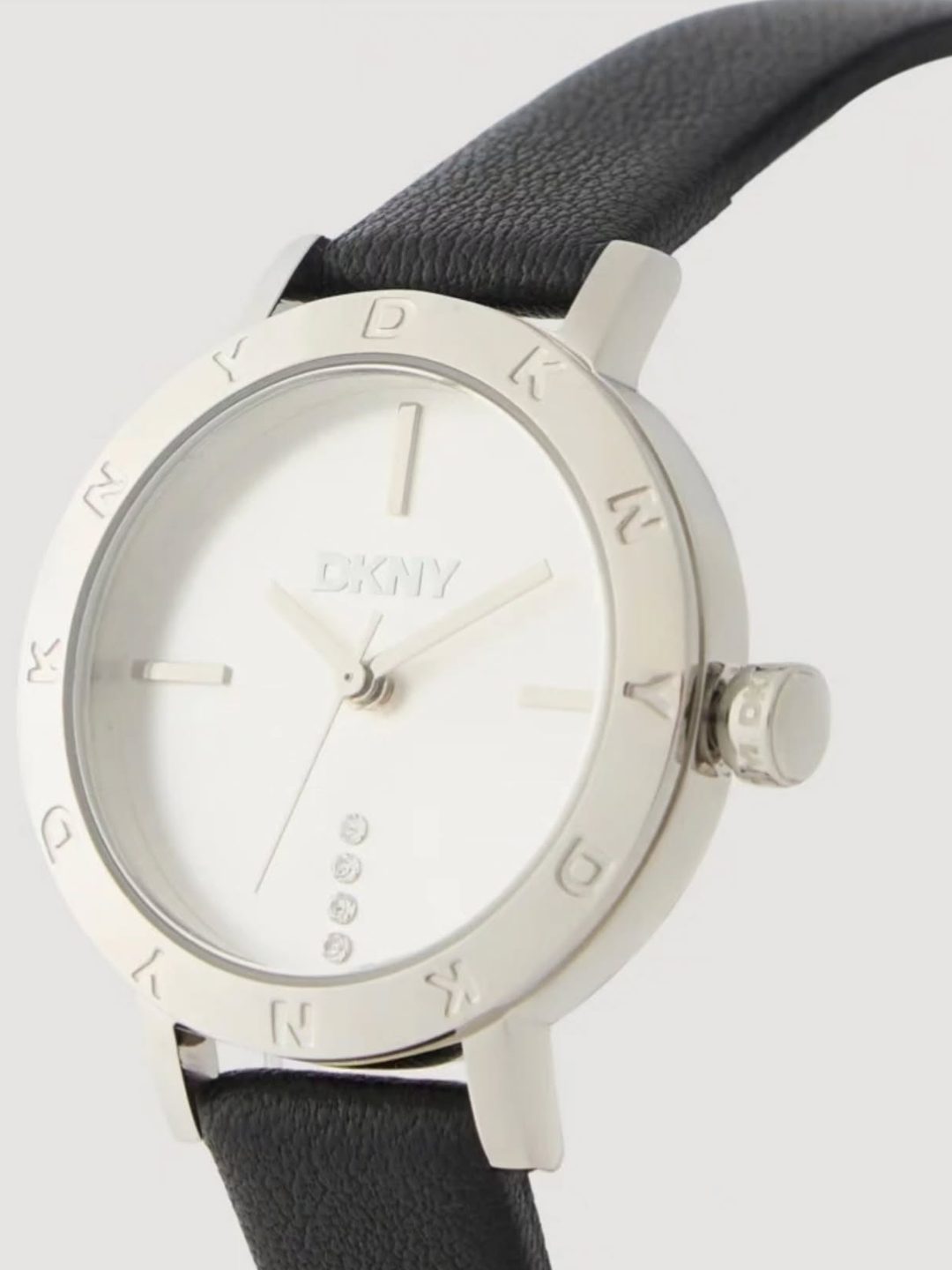 DKNY Watch, silver & black