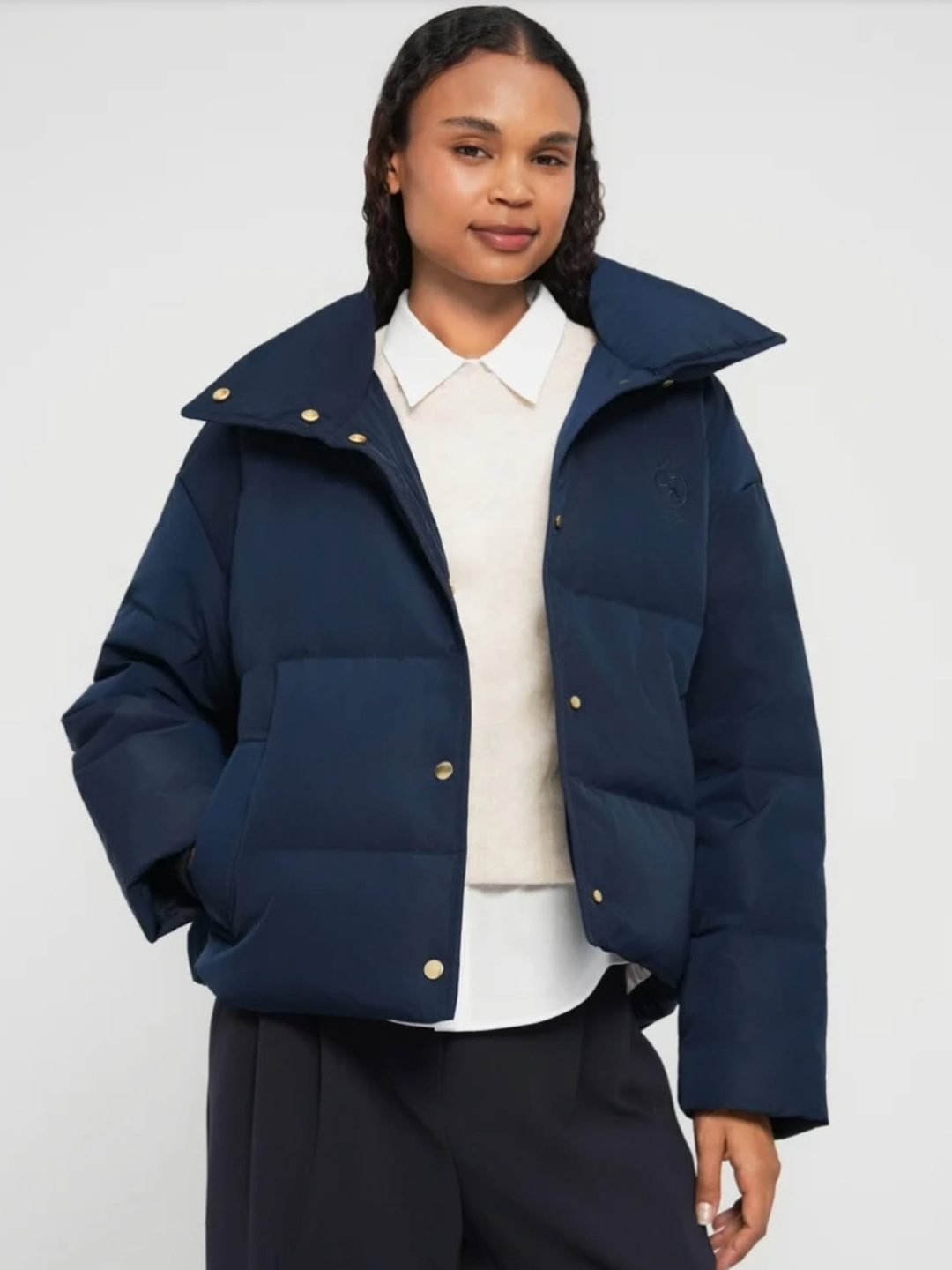 Regular fit puffy jacket
